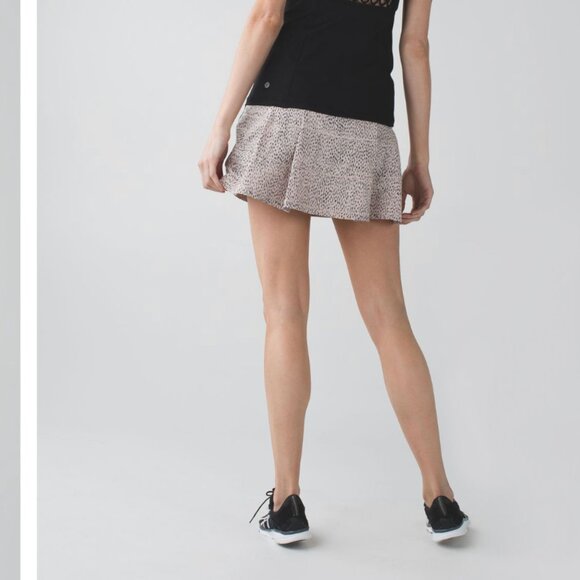 Lululemon Pace Rival Skirt II Dottie Dash Grain Black / Black Size 8 - Picture 5 of 8